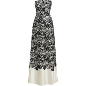 Dolce & Gabbana White Floral-Lace Corset Maxi Dress