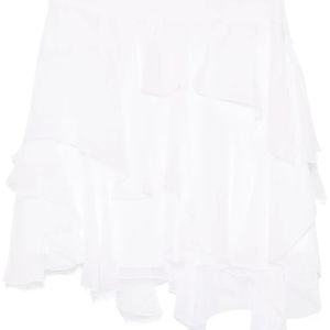 Alberta Ferretti White Chiffon Mini Skirt