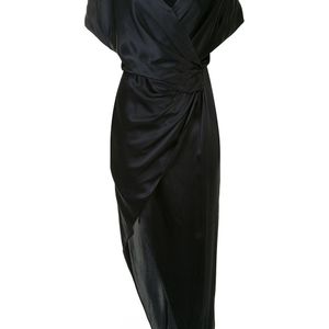 Michelle Mason シルク ラップドレス ブラック