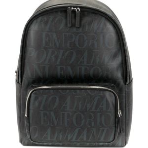 メンズ Emporio Armani ロゴ バックパック ブラック