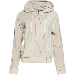 Natasha Zinko White Asymmetric-Zip Hoodie