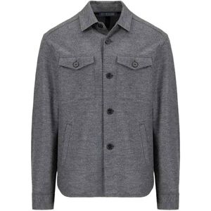 Harris Wharf London Grey Button-Up Shirt Jacket for men