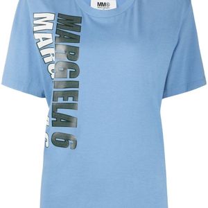 T-shirt con stampa di MM6 by Maison Martin Margiela in Blu