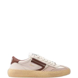 PURAAI Pink Vintage Cognac Panelled Textured-Sole Sneakers for men