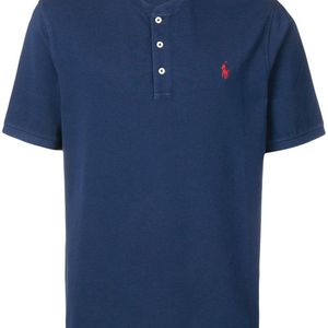 メンズ Polo Ralph Lauren ノーカラー ポロシャツ ブルー