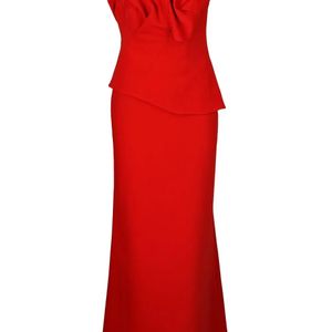 Acler Red Esher Ruffled Maxi Dress