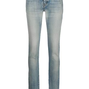 Jeans skinny a vita bassa di Saint Laurent in Blu