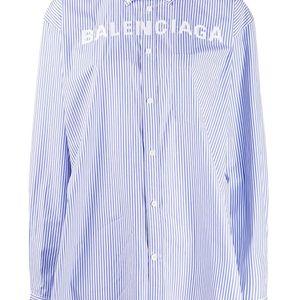 Balenciaga ストライプ シャツ ブルー