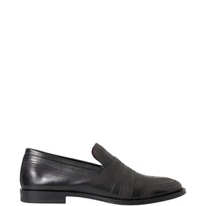 Dolce & Gabbana Black Michelangelo Decorative-Stitching Leather Loafers for men