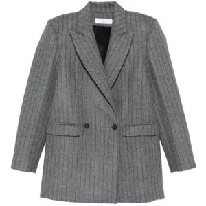 IRO Grey Pinstripe Double-Breasted Blazer