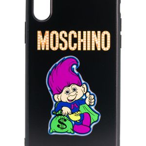 Moschino Iphone Hoesje Met Print in het Zwart