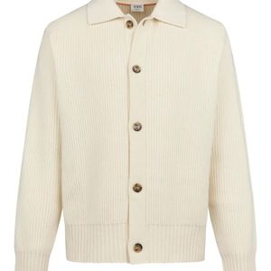 Tod's White Ribbed-Knit Cardigan for men