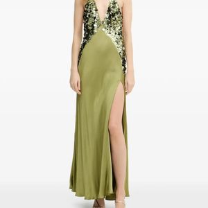 Bardot Green Yve Sequin-Embellished Maxi Dress