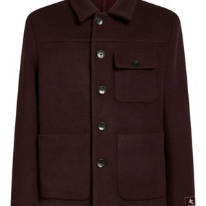 Etro Purple Wool And Cashmere Jacquard Overshirt for men