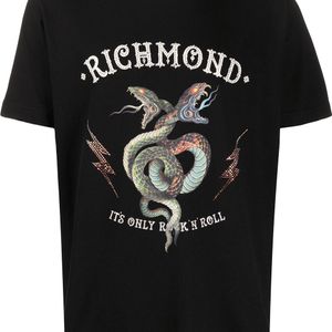 メンズ John Richmond ロゴ Tシャツ ブラック