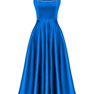 POST MERIDIEM Blue Decorated-Bodice Midi Dress