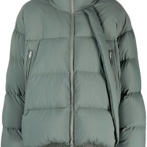 Y-3 Green X Asymmetric Puffer Jacket