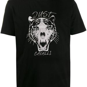 メンズ Just Cavalli タイガープリント Tシャツ ブラック