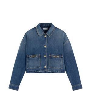 Tommy Hilfiger Blue Cropped Denim Jacket