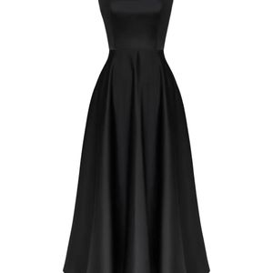 POST MERIDIEM Black Decorated-Bodice Midi Dress