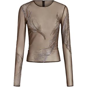 16Arlington Brown Darwin Embellished Top