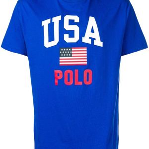メンズ Polo Ralph Lauren Usa プリント Tシャツ ブルー