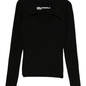 Karl Lagerfeld Black Fine-Ribbed Jumper
