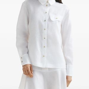 Mia Peculiar White Chemise À Boutonnière