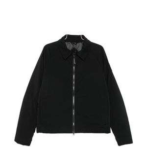 Canada Goose Black Logo-Patch Zip-Up Coat for men