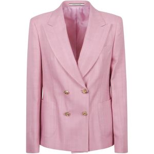 Tagliatore Pink Double-Breasted Blazer