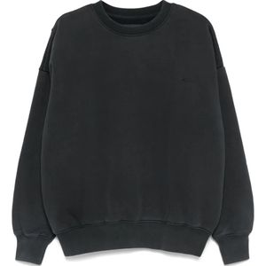 Purple Brand Black Crew-Neck Fleece Sweatshirt