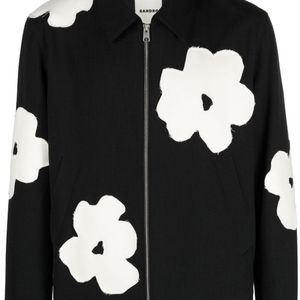 Sandro Black Floral-patch Jacket for men