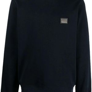 Dolce & Gabbana Blue Logo-Tag Cotton Sweatshirt for men