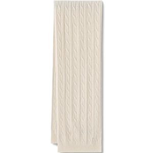 Gant White Cable-Knit Embroidered-Logo Scarf