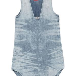 DIESEL Blue Sleeveless V-Neck Dress