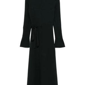 Aganovich Black Strap-Detail Maxi Dress