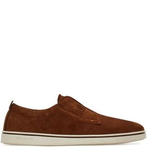 Ferragamo Brown Derby Slip-On Shoes for men
