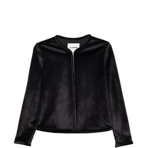 Jil Sander Black Zip-Up Velvet Jacket