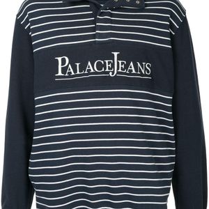 メンズ Palace ロゴ ニット ポロシャツ ブルー