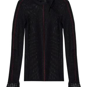 Isabel Marant Black Sarah Lace-Trim Top