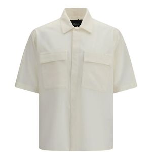 Laminar White Oversized Bowling Shirt for men