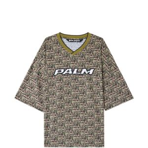 Palm Angels Grey Camo Allover Palm Sport T-Shirt for men