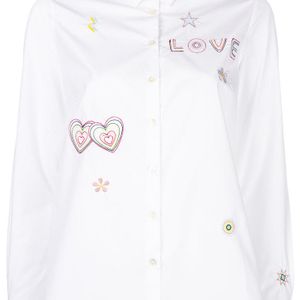 Chinti & Parker White Love Embroidered Shirt