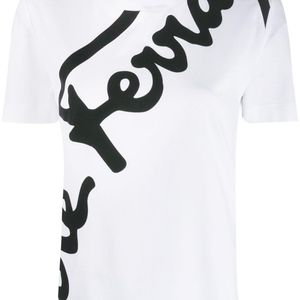 T-shirt à logo imprimé Ferragamo en coloris Blanc