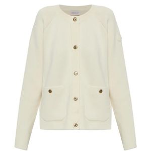 Moncler White Patch-Pocket Cardigan