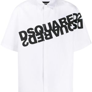 メンズ DSquared² ロゴ ショートスリーブシャツ ホワイト