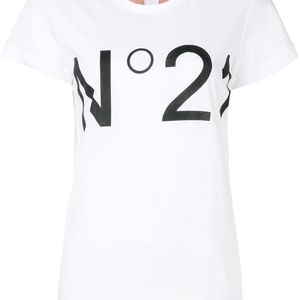N°21 ロゴプリント Tシャツ ホワイト