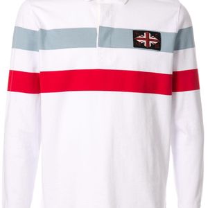 メンズ Kent & Curwen Union Jack ストライプ ポロシャツ ホワイト