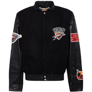 Jeff Hamilton Black Logo-Patch Bomber Jacket for men