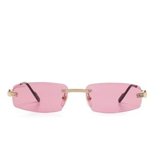 Cartier Pink Rectangle-Frame Sunglasses